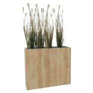 Jardinière haute BOSCO en bois roulettes composition Herbes Sauvage-Genexco