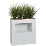 Jardinière métal sur patins et niche H 90 cm Graminées