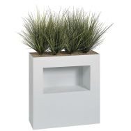 Jardinière métal sur roulettes et niche H 90 cm Graminées