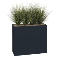Jardinière métal sur roulettes hauteur 74 cm Graminées