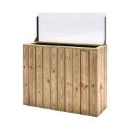 Jardinière autoportante long.100 cm avec pare vent