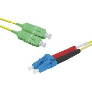 Jarret. opt. duplex mono. OS2 9/125 SC-APC/LC-UPC jaune-10 m