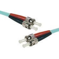 Jarretière optique duplex HD multi OM3 50 125 ST-UPC ST-UPC aqua