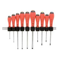 Jeu 10 tournevis 6 fente+2 ph+2 pz / réglette