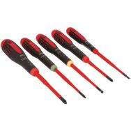 Jeu 5 tournevis fins isolés ERGO vis fente PH et TORX