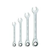 Jeu de clés à fourche avec cliquet à anneau 4 pcs