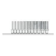 Jeu de douilles 1/4'' hex + barre 12 pcs