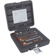 Jeu douilles 1/4" 6 pans métriques cliquet - 27 pièces