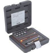 Jeu douilles 1/4" 6 pans métriques et cliquet poire/cardan