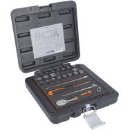 Jeu douilles 1/4" cliquet forme poire 25 pièces
