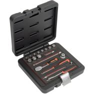 Jeu douilles 1/4" cliquet poire 19 pièces