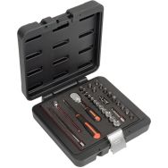 Jeu douilles 1/4" cliquet poire/embouts 29 pièces