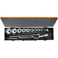Jeu douilles 3/4" 12 pans métrique cliquet - 15 pièces