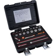 Jeu douilles 3/8" 12 pans métriques + cliquet tête ronde