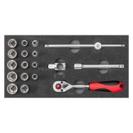 Jeu douilles 3/8'' dans le module 2/6 CT 18pcs R22150020