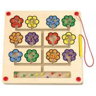 Jeu magnétique en bois : Les fleurs