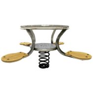 Jeu ressort 4 places inox/robinier