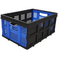 Jeux de 5 bacs pliant ajouré - 60L - Noir/bleu