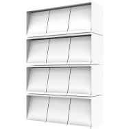 Présentoir périodiques stockage 12 cases DIONE SF - blanc 9003