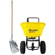 Kit: Epandeur roue plastique 30L  + Pelle à neige aluminium