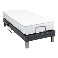 Kit sommier élect.+matelas Relax + 4 pieds inox+brides 90x190 cm