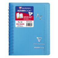 Koverbook répertoire reliure intégrale enveloppante PP transparent 9x14cm 100p Q.5x5 coloris assortis