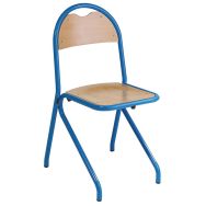La chaise Classe appui sur table T6 coloris bleu