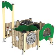 Labyrinthe 4 modules inclusif Mini noisette métal beige/HPL scellement