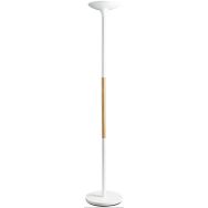 Lampadaire LED Pryska scandinave bois et blanc - Unilux