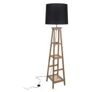 Lampadaire en bois foncé BOOKY CANNAGE H165cm marron/noir Corep