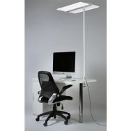 Lampadaire orius glasslight kos led cellule pince blanc