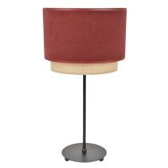 Lampe base ronde en métal peint. Abat-jour double cylindre Corep