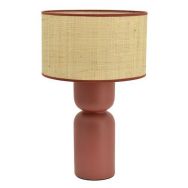 Lampe de bureau Tamatao céramique et rafia terracotta