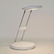 Lampe de bureau télescopiqueen polymère et métal blanc