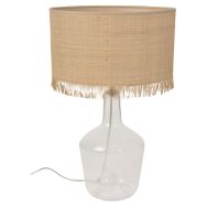 Lampe en verre abat-jour abat-jour cylindre en raphia