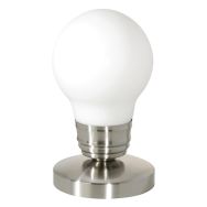 Lampe forme ampoule verre et métal blanc