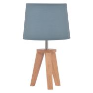 Lampe trépied en bois scandinave Yoga Abat-jour conique en coton Corep