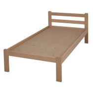 Lit Armel tête 2 traverses sommier agglo 90 x 200 cm coloris Hêtre naturel