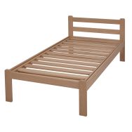 Lit Armel tête 2 traverses sommier lattes 90x190 cm coloris Hêtre naturel