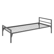Lit CHATEL tête 2 traverses 90x190cm sommier treillis gris