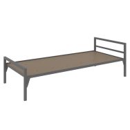 Lit CHATEL tête 2 traverses 90x200cm sommier agglo gris