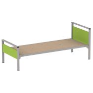 Lit Cubik gris sommier aggloméré 90 x 200 cm tête/pied granny