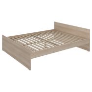 Lit Edy tête/pied acacia 140x200cm sommier lattes