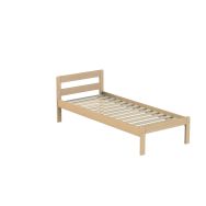 Lit New Nova 90x190 cm - 2 traverses - sommier à lattes - finition Naturel