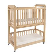 Lit crèche Duo double niveau 120 x 60 cm - piétement hêtre verni naturel