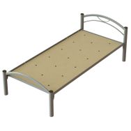 Lit métal Quiétub 90 x 190 cm sommier aggloméré 9006 Alu