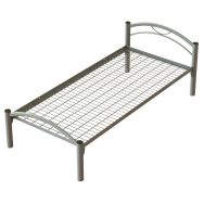 Lit métal Quiétub 90 x 190 cm sommier treillis métal 9006 Alu