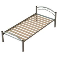 Lit métal Quiétub 90 x 200 cm sommier à lattes 9006 Alu