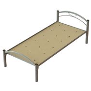 Lit métal Quiétub 90 x 200 cm sommier aggloméré 9006 Alu