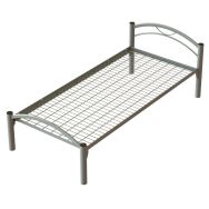 Lit métal Quiétub 90 x 200 cm sommier treillis métal 9006 Alu